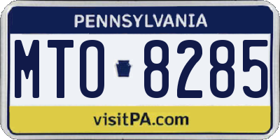 PA license plate MTO8285