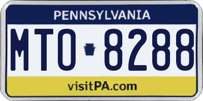 PA license plate MTO8288