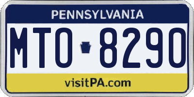 PA license plate MTO8290