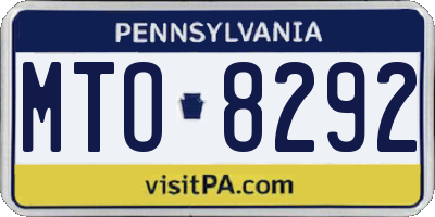 PA license plate MTO8292
