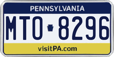 PA license plate MTO8296