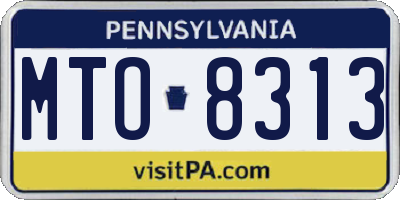 PA license plate MTO8313