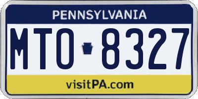 PA license plate MTO8327