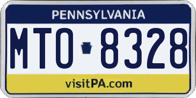 PA license plate MTO8328