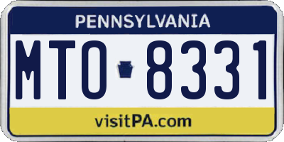 PA license plate MTO8331