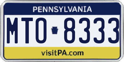 PA license plate MTO8333