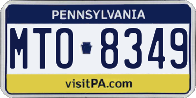 PA license plate MTO8349