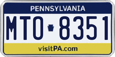 PA license plate MTO8351