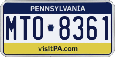 PA license plate MTO8361