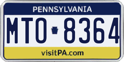 PA license plate MTO8364