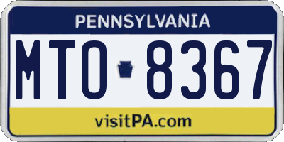 PA license plate MTO8367