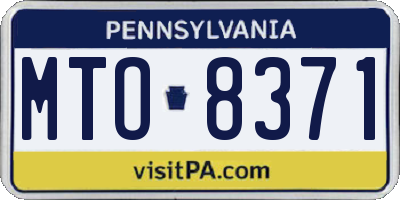 PA license plate MTO8371