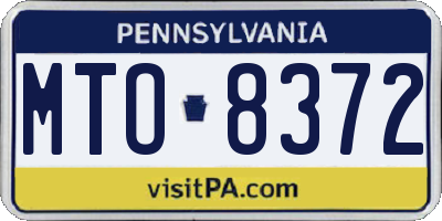 PA license plate MTO8372