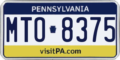 PA license plate MTO8375