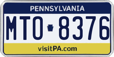 PA license plate MTO8376