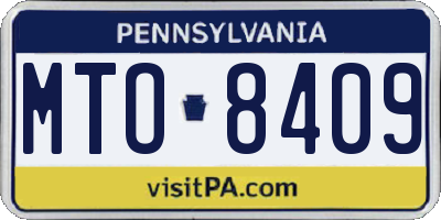 PA license plate MTO8409