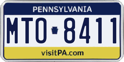 PA license plate MTO8411
