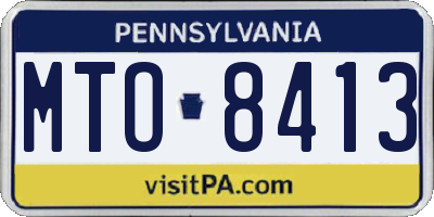 PA license plate MTO8413
