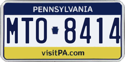 PA license plate MTO8414