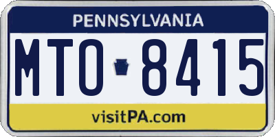 PA license plate MTO8415