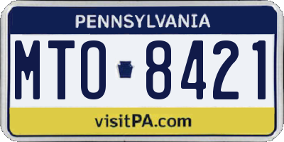 PA license plate MTO8421