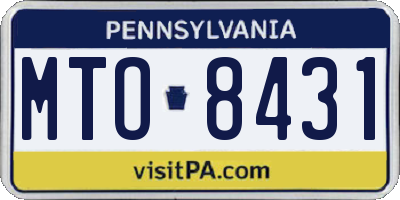 PA license plate MTO8431