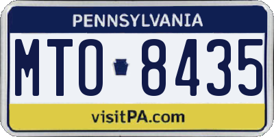 PA license plate MTO8435
