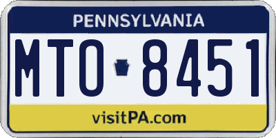 PA license plate MTO8451