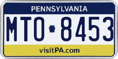 PA license plate MTO8453