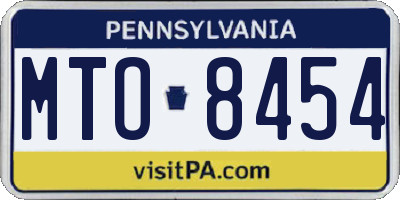 PA license plate MTO8454