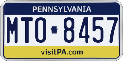 PA license plate MTO8457