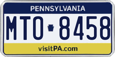 PA license plate MTO8458