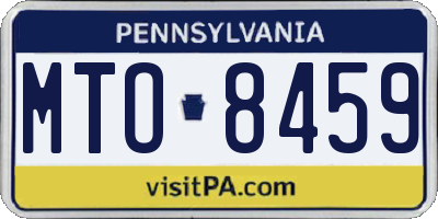 PA license plate MTO8459