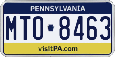 PA license plate MTO8463