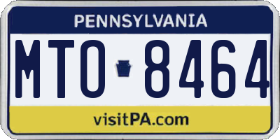 PA license plate MTO8464