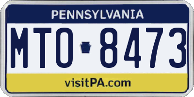 PA license plate MTO8473