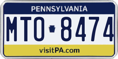 PA license plate MTO8474