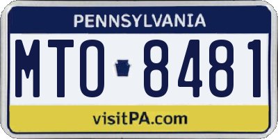 PA license plate MTO8481