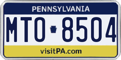 PA license plate MTO8504
