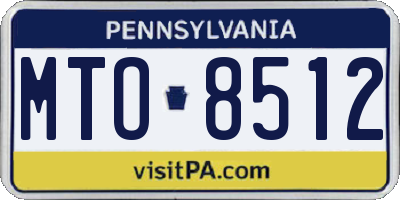 PA license plate MTO8512