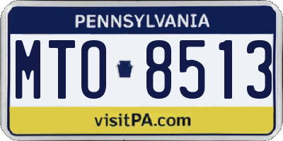 PA license plate MTO8513