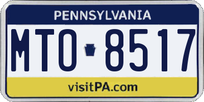 PA license plate MTO8517