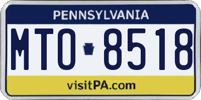 PA license plate MTO8518