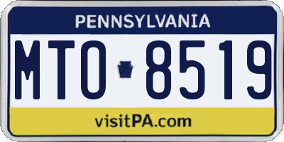 PA license plate MTO8519