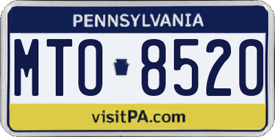 PA license plate MTO8520
