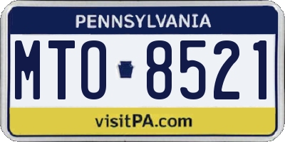 PA license plate MTO8521