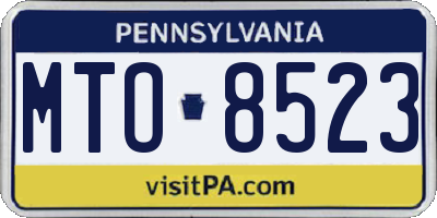 PA license plate MTO8523