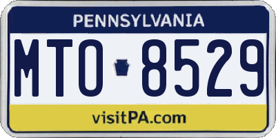 PA license plate MTO8529