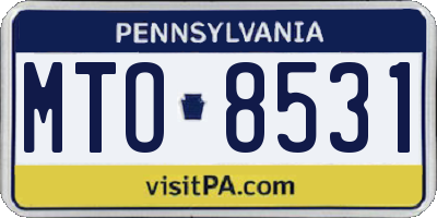PA license plate MTO8531