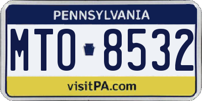 PA license plate MTO8532